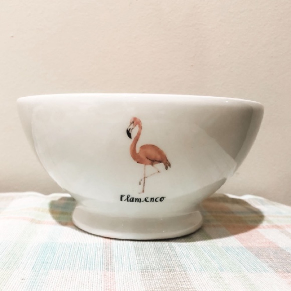 COPY - Rae Dunn - flamingo bowl with pink interior